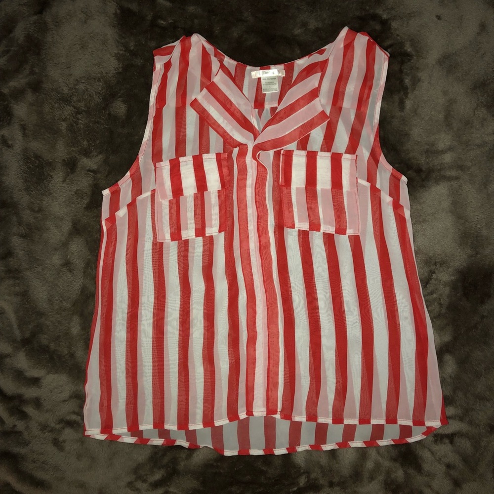 ‼️Red and White Striped Blouse‼️